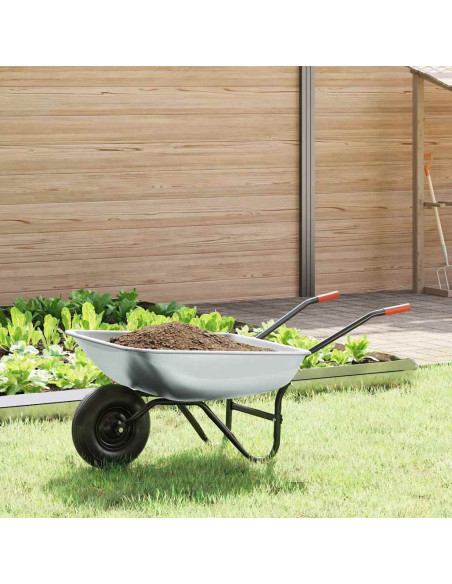 Carriole Argento e Nero 133 x 62,5 x 58 cm Acciaio