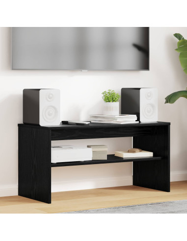 Mobile TV Rovere Nero 80 x 35 x 40 cm Legno multistrato