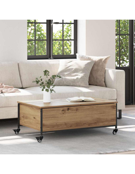 Tavolino da salotto Rovere artigianale 91 x 55 x 32 cm