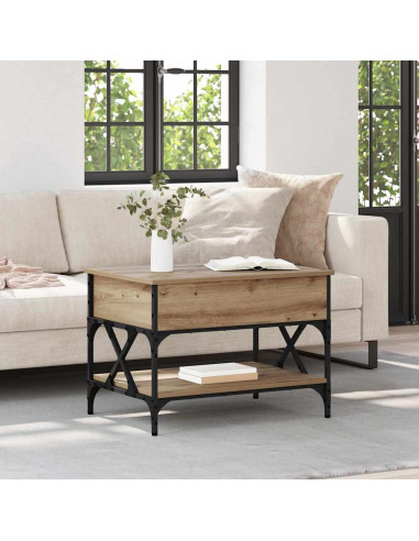 Tavolino da salotto Rovere artigianale 70x50x50cm