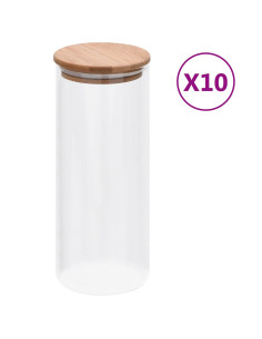 Barattolo di Vetro 10 pcs Trasparente 8,5 x 8,5 x 21,5 cm Vetro