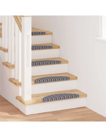 Tappetini per scale autoadesivi 15 pcs Grigio 56 x 17 x 3 cm