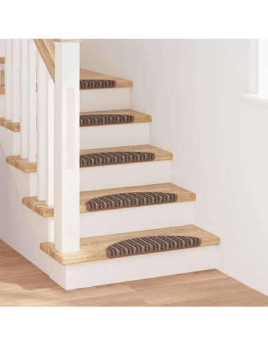 Tappetini per scale autoadesivi 15 pcs Marrone 56 x 17 x 3 cm