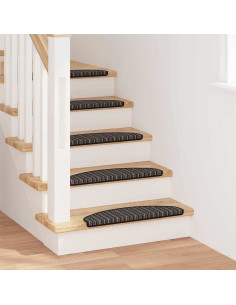 Tappetini per scale autoadesivi 15 pcs Antracite 65 x 21 x 4 cm