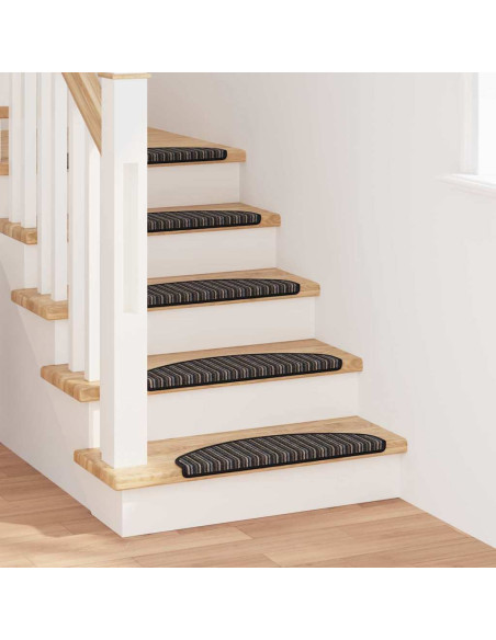 Tappetini per scale autoadesivi 15 pcs Antracite 65 x 21 x 4 cm