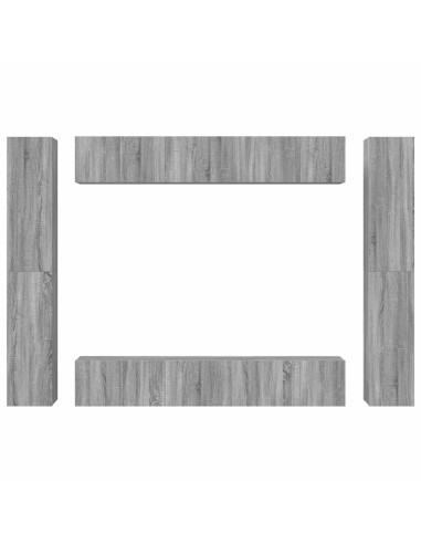 Set Mobili Porta TV 10 pz Grigio Sonoma in Legno Multistrato