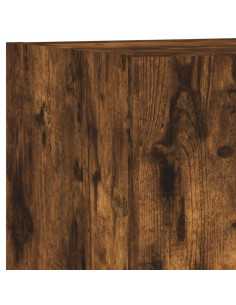 Mobili TV a Muro con LED 4pz Rovere Fumo in Legno Multistrato