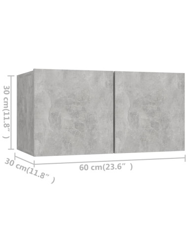 Set di Mobili Porta TV 6 pz Grigio Cemento in Legno Multistrato