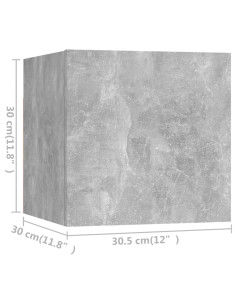 Set di Mobili Porta TV 8 pz Grigio Cemento in Legno Multistrato