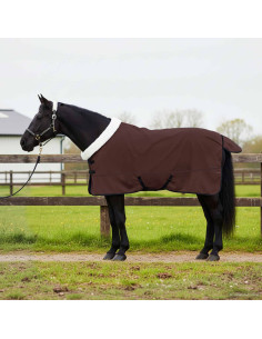 Coperta per Cavalli Marrone Scuro Completo 155 cm Felpa in pile