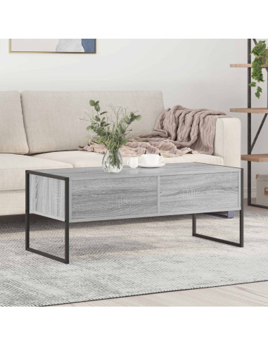 Tavolino da salotto con cassetto Grigio Sonoma 100 x 46 x 40 cm