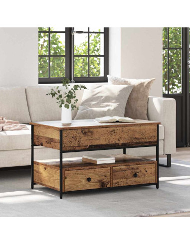 Tavolino da salotto con cassetto Legno vecchio 85 x 50 x 50 cm