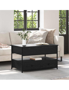 Tavolino da salotto con cassetto Rovere Nero 85 x 50 x 50 cm