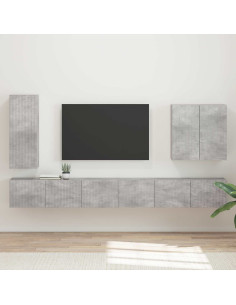 Montaggio a parete 6 pcs Grigio cemento