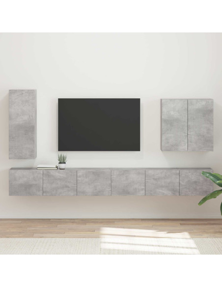 Montaggio a parete 6 pcs Grigio cemento