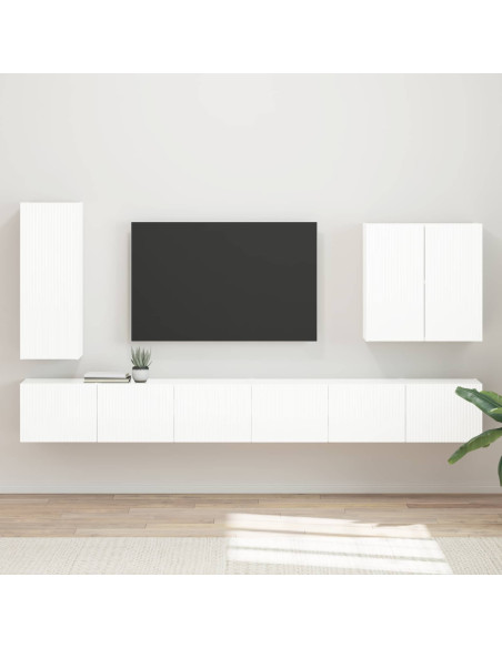 Montaggio a parete 6 pcs Bianco Lucido