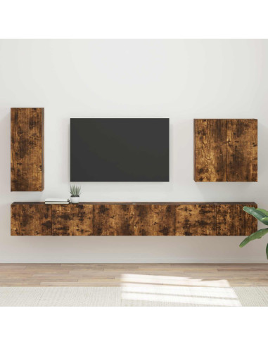 Montaggio a parete 6 pcs Rovere fumé