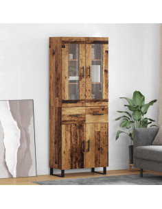 Credenza con cassetto 2 pcs Legno vecchio Legno multistrato