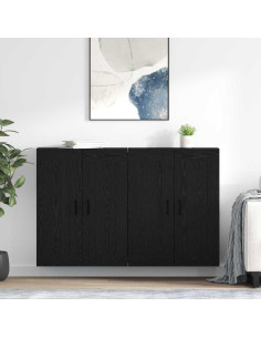 Mobile a muro 2 pcs Rovere Nero 69,5 x 34 x 90 cm