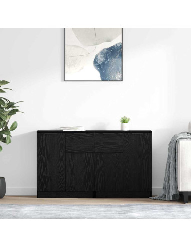 Sideboards 2 pcs Rovere Nero 60 x 30 x 70 cm Legno multistrato
