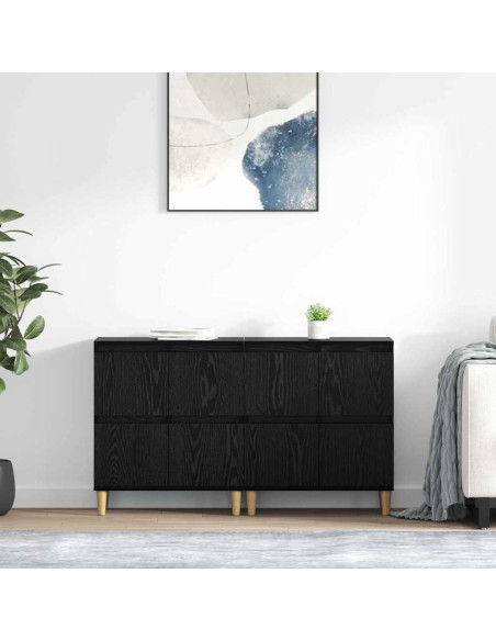 Sideboards 2 pcs Rovere Nero 60 x 35 x 70 cm Legno multistrato