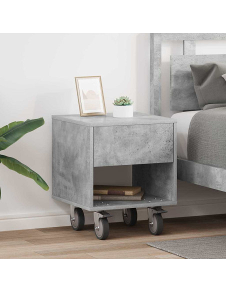 Comodino 2 pcs Grigio cemento 40,5 x 40 x 48 cm