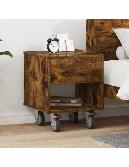 Comodino Rovere fumé 40,5 x 40 x 48 cm Legno multistrato