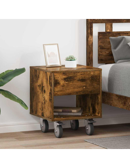 Comodino 2 pcs Rovere fumé 40,5 x 40 x 48 cm Legno multistrato