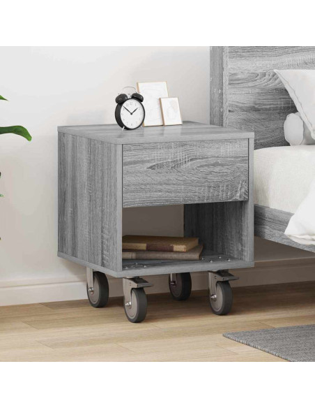 Comodino Grigio Sonoma 40,5 x 40 x 48 cm Legno multistrato