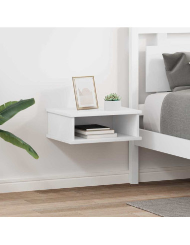 Comodino 2 pcs Bianco 40 x 31 x 15 cm Legno multistrato