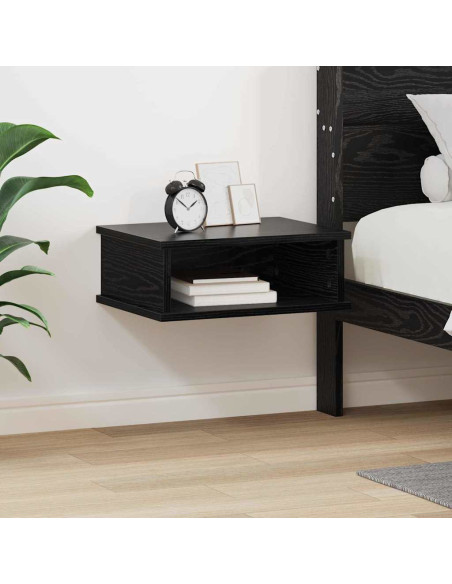 Comodino Rovere Nero 40 x 31 x 15 cm Legno multistrato