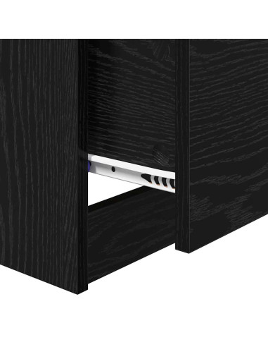 Armadio da Notte Rovere Nero 40 x 40 x 63 cm Legno multistrato