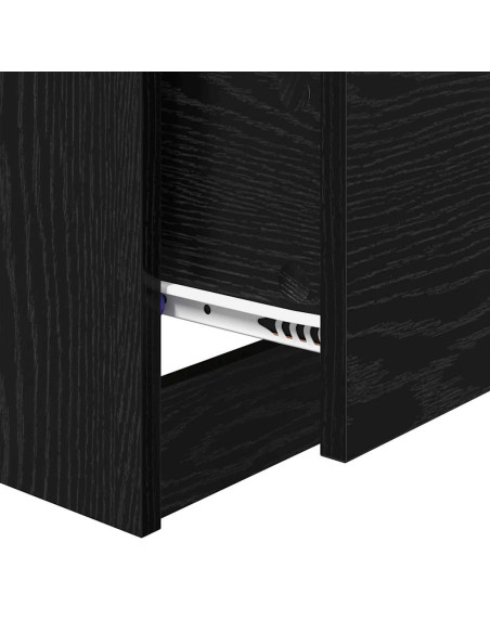 Armadio da Notte Rovere Nero 40 x 40 x 63 cm Legno multistrato