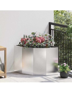 Vaso d'angolo Argento 60 x 60 x 50 cm Acciaio inossidabile