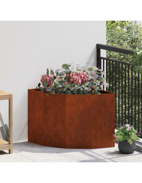 Vaso d'angolo Ruggine 60 x 60 x 50 cm acciaio corten