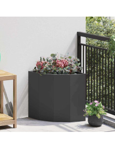 Vaso d'angolo Nero 45 x 45 x 50 cm Acciaio