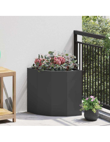 Vaso d'angolo Nero 45 x 45 x 50 cm Acciaio