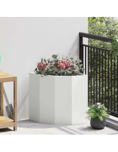 Vaso d'angolo Bianco 45 x 45 x 50 cm Acciaio