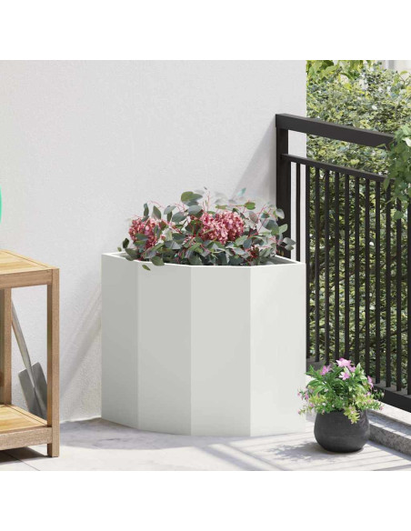 Vaso d'angolo Bianco 45 x 45 x 50 cm Acciaio