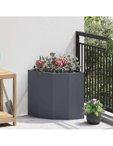 Vaso d'angolo Antracite 45 x 45 x 50 cm Acciaio