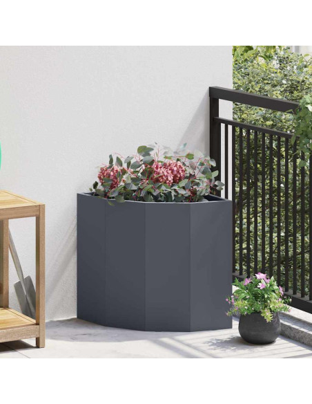 Vaso d'angolo Antracite 45 x 45 x 50 cm Acciaio