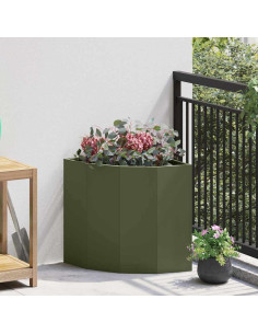 Vaso d'angolo Oliver verde 45 x 45 x 50 cm Acciaio