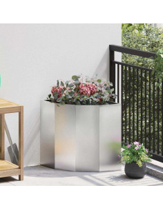 Vaso d'angolo Argento 45 x 45 x 50 cm Acciaio inossidabile