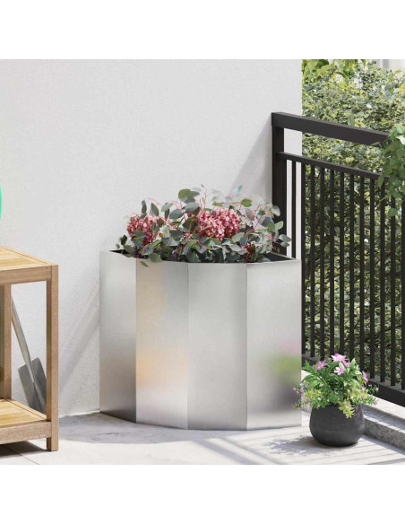 Vaso d'angolo Argento 45 x 45 x 50 cm Acciaio inossidabile