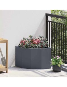 Vaso d'angolo Antracite 45 x 45 x 35 cm Acciaio