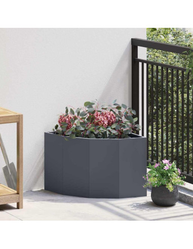 Vaso d'angolo Antracite 45 x 45 x 35 cm Acciaio