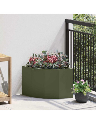 Vaso d'angolo Oliver verde 45 x 45 x 35 cm Acciaio