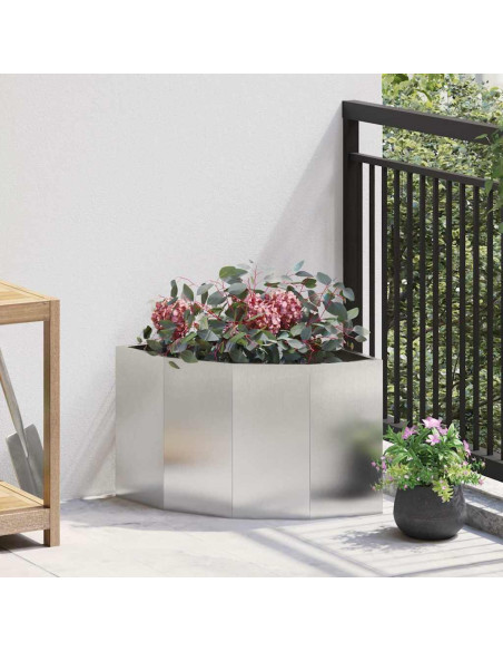 Vaso d'angolo Argento 45 x 45 x 35 cm Acciaio inossidabile