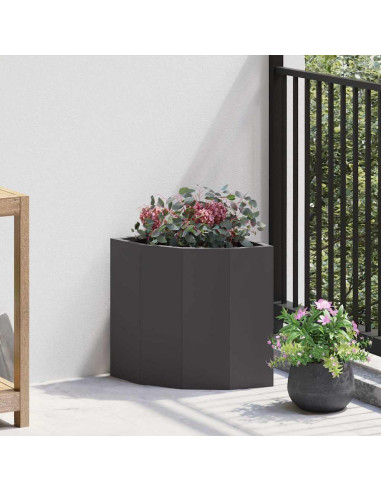 Vaso d'angolo Nero 30 x 30 x 35 cm Acciaio