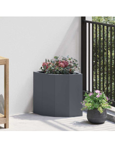 Vaso d'angolo Antracite 30 x 30 x 35 cm Acciaio